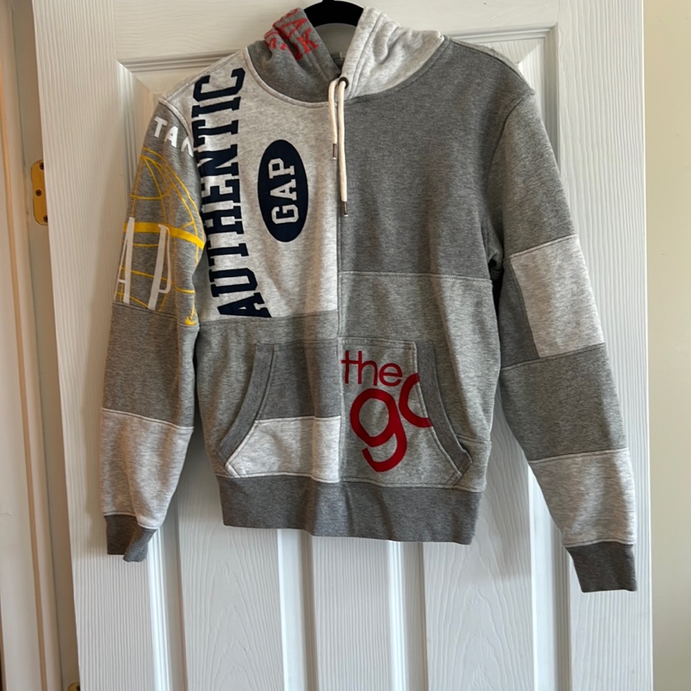 The Gap Grey Mixed Media Hoodie Size XXS.